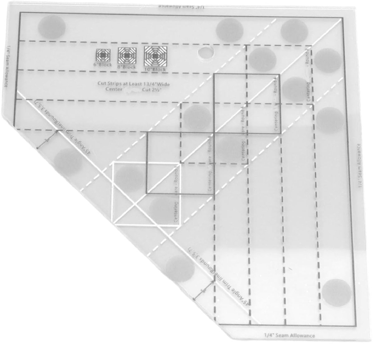 Quiltliniaal Acryl - Stof Snijden - Precisie Quilten - Innovatief Vierkant Design - 543x543 Inch - Transparant