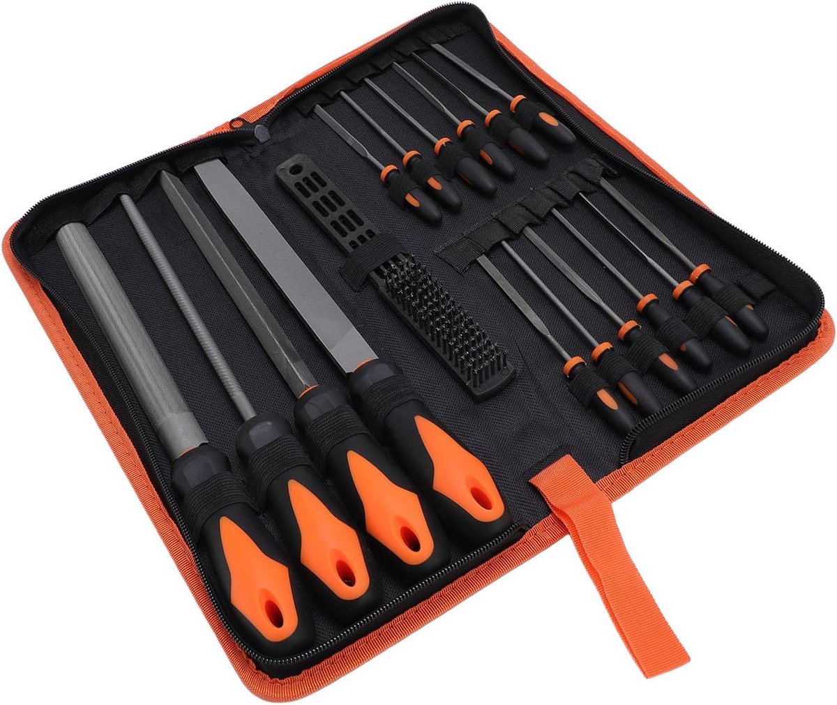 Vijlenset 17-delig - Handvijlen Set - Metaal Bewerken - T12 Koolstofstaal - 40 x 6 cm - Zwart