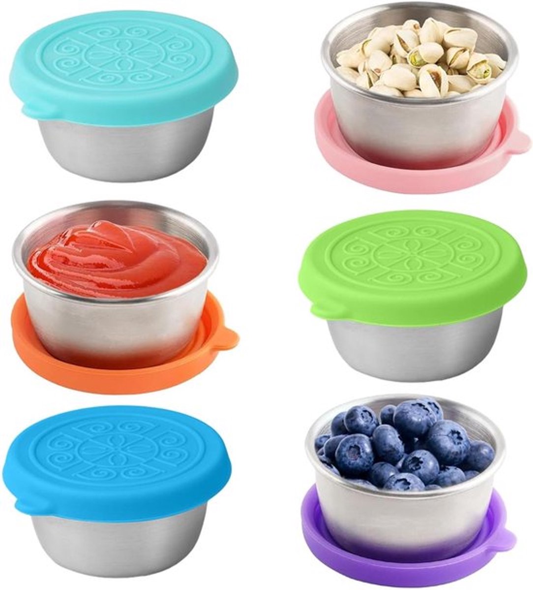 Set van 6 mini cans Allecto Plus voor salade dressing