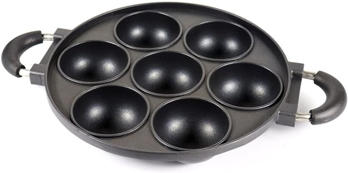 Gietijzeren Cake Pan - Omelet Pan - Ontbijt Koken - Non-Stick Coating - 830 g - Zwart