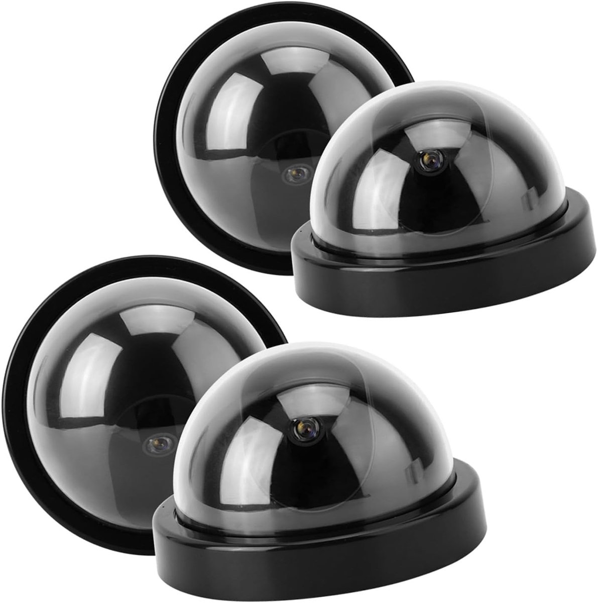 Dummy Camera Set - Schijncamera's Bewaking - Beveiliging Verhoging - Knipperend LED - 4 Stuks - Zwart