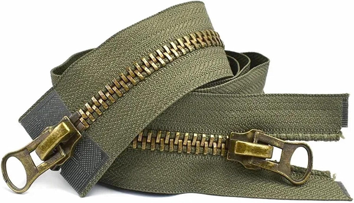 Dubbele Ritssluiting - Twee-weg Rits - Kleding Repareren - Heavy Duty Ontwerp - 3 Stuks - Groen