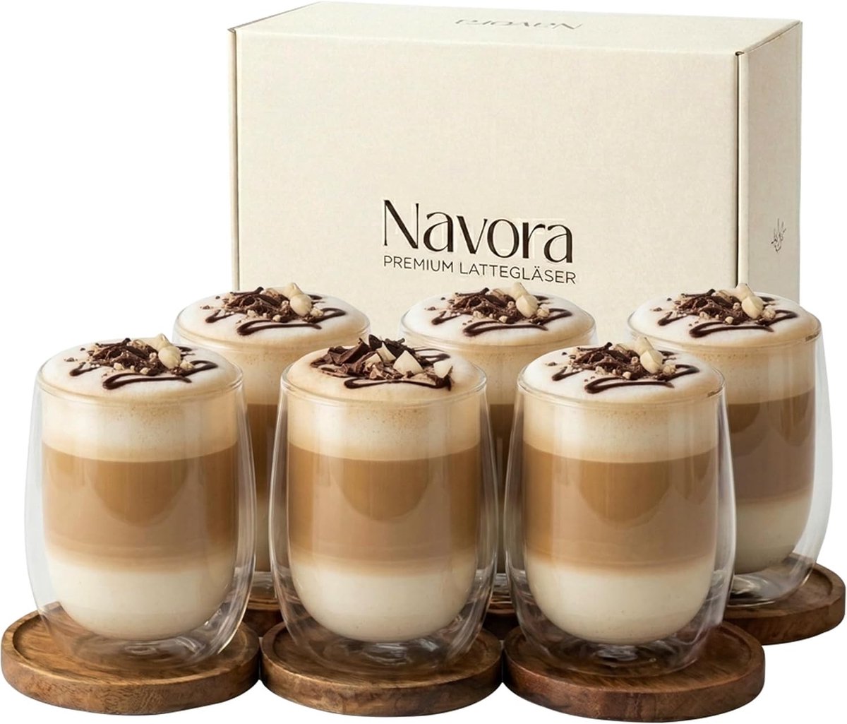 Dubbelwandige Latte Macchiato Glazen - Borosilicaatglas - Set van 6 - Hittebestendig - Voor Koffieliefhebbers
