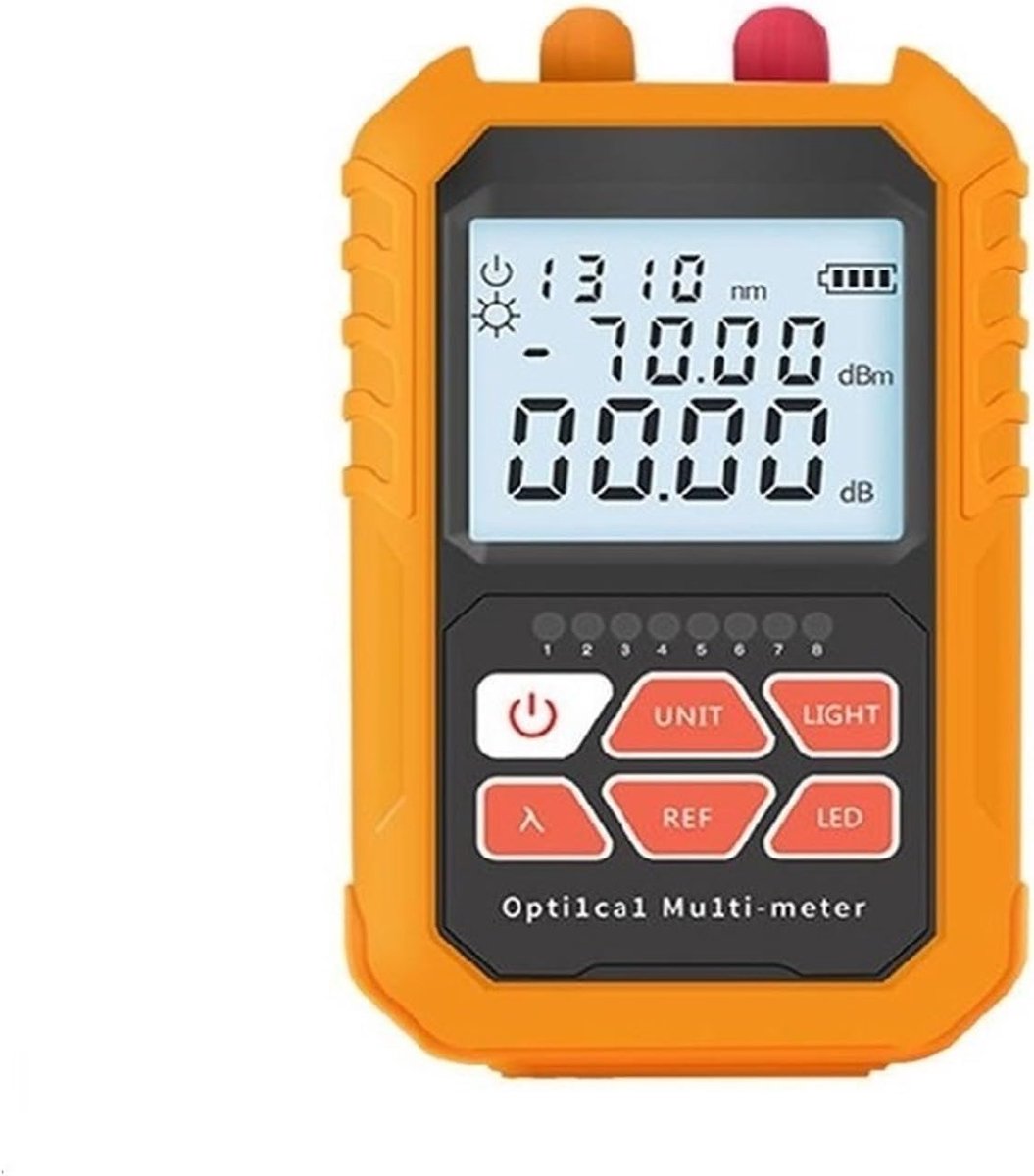 Optische Vermogenmeter Pen - Glasvezel Tester - Netwerk Testen - 3 Functies In 1 - 5 km - Oranje