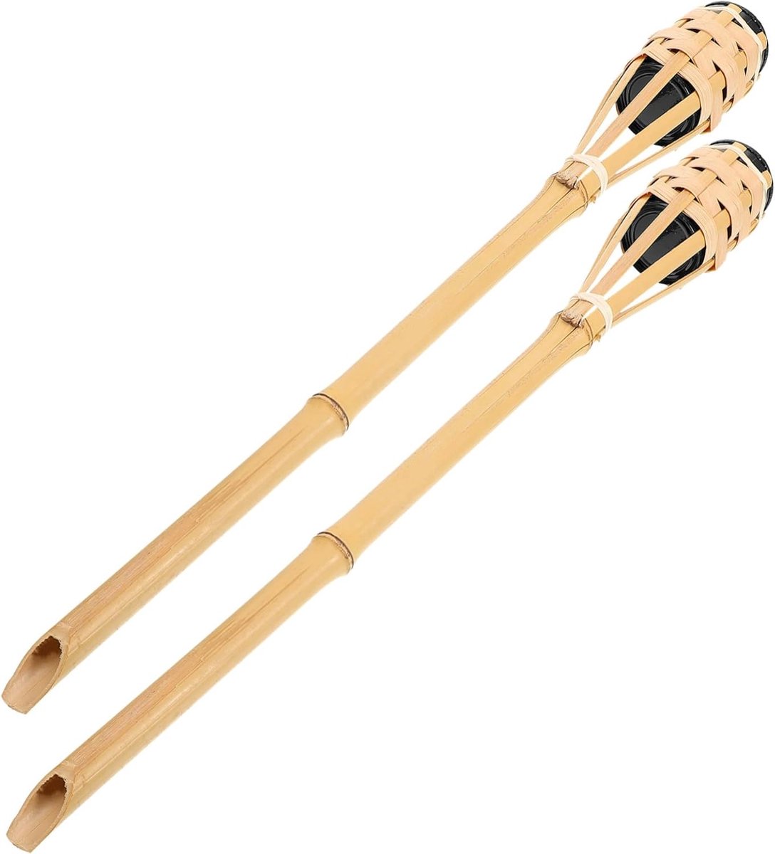 Bamboe Fakkel - Tuinfakkel Buitenlamp - Tuin Decoratie - Handgemaakt Bamboe - 58 cm - Beige