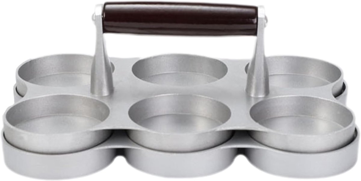Hamburgerpers Patty Maker - Vleesmal Gereedschap - Pasteitjes Maken - Gevulde Functie - 6 Pasteitjes Tegelijk - Aluminium