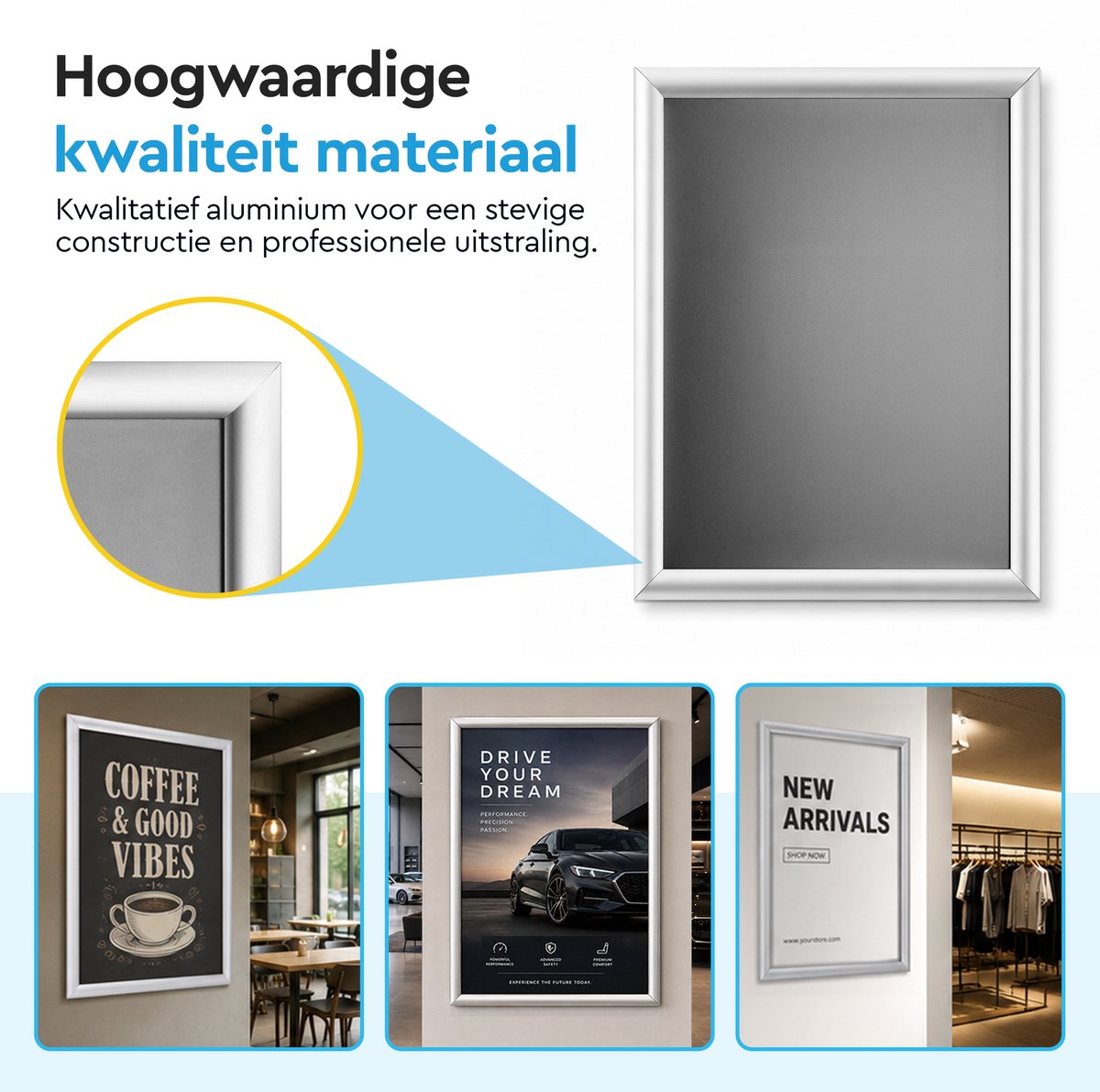 BRASQ Kliklijst A2 - Grijs - 25mm - Fotolijst - Kader - Posterlijst - Wissellijst — cadeau in Cadeau-ideeën - foto 5