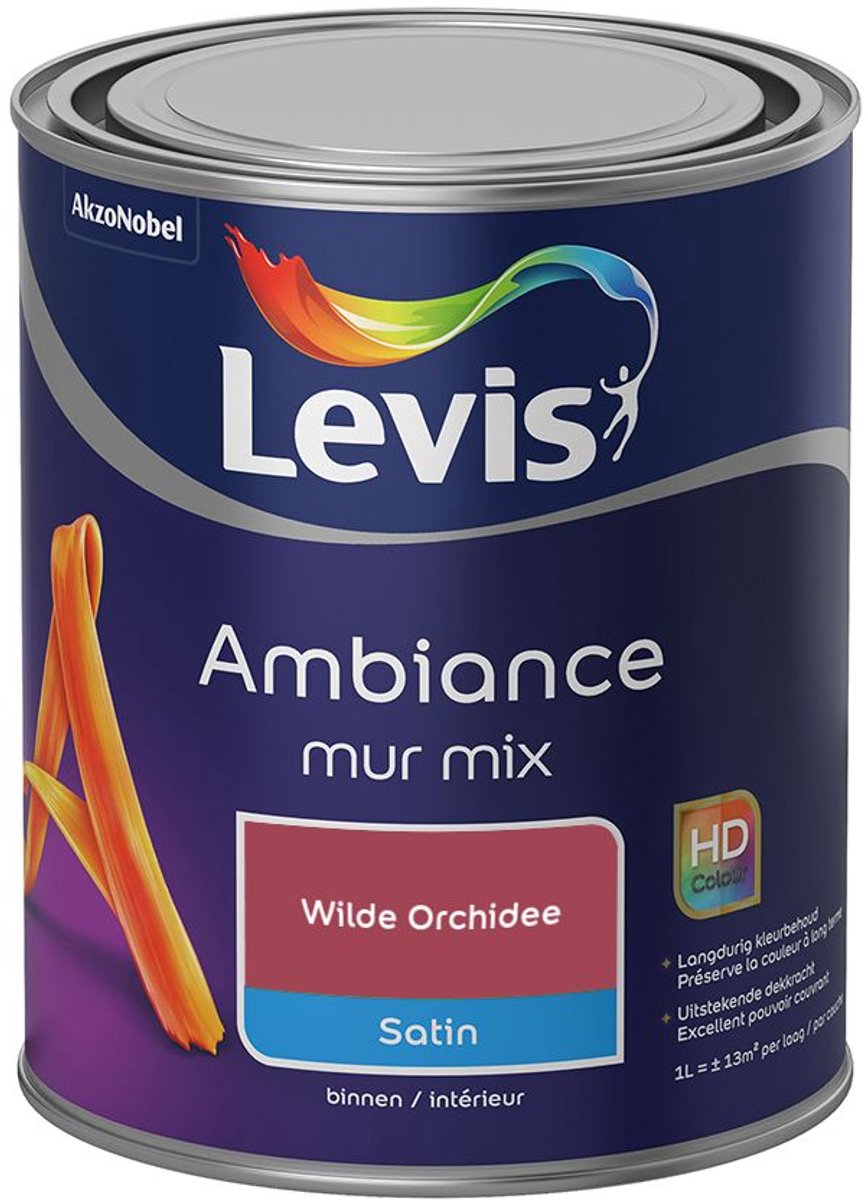 Levis - Ambiance Mur Satin Mix - Wilde Orchidee - Mengverf - 1 L