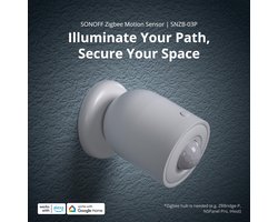 SONOFF SNZB-03P ZigBee-bewegingssensor, draadloze ZigBee 3.0-detector, detectie van 5 seconden, slimme scène, SONOFF Zigbee-bridge vereist, batterijen inbegrepen, compatibel met Alexa/Google Home