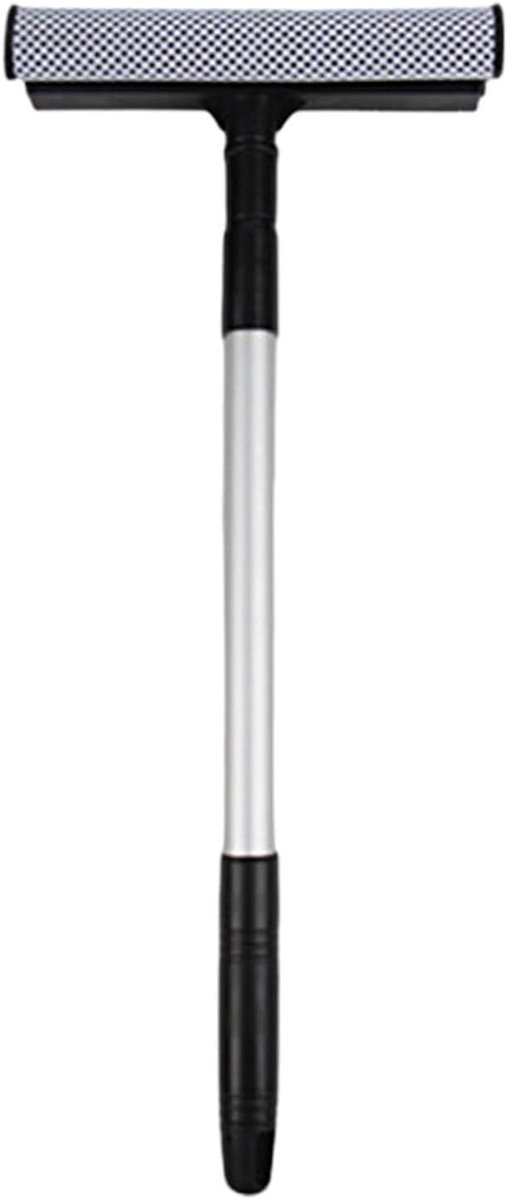 Raamwisser met Spons - Ruitenborstel Schraper - Auto Glas Reinigen - Uitschuifbaar Handvat - 77 cm - Zwart