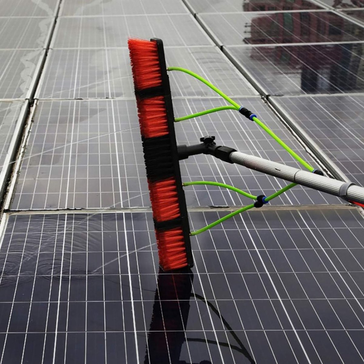Glasreinigingsset - Telescopische borstel - Ramen schoonmaken - Watergevoede steel - 12 meter - Zilver