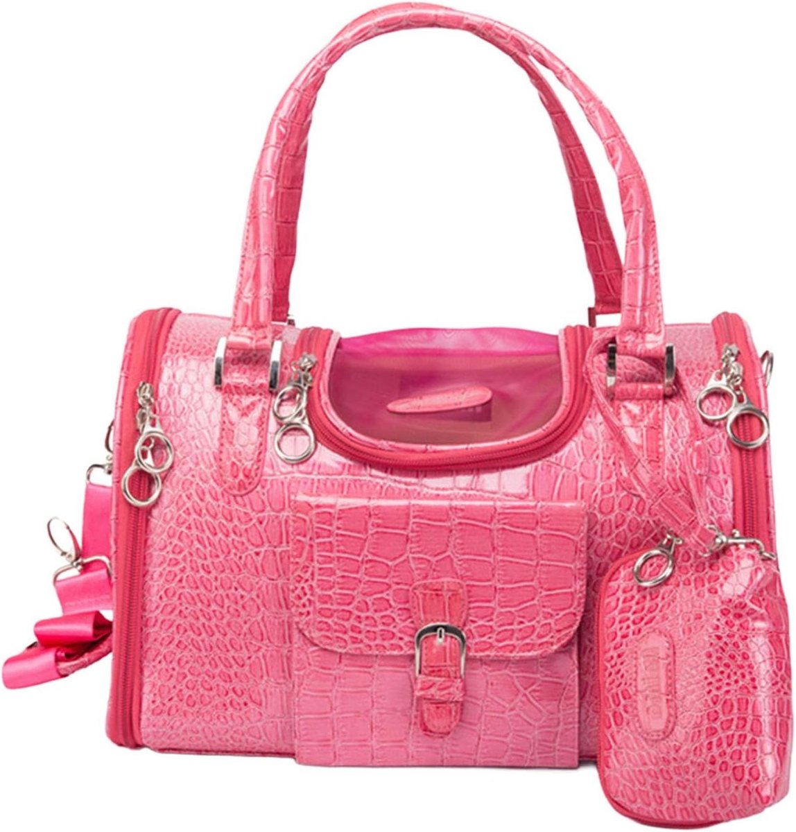 Hondendraagtas Opvouwbaar - Reistas Huisdier - Veilig Vervoer - Ademend Mesh - 34x20x22cm - Zwart