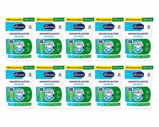 Dr. Beckmann Magic Leaves Wasvellen - 10 x 25 Wasbeurten - Universeel Wasmiddel