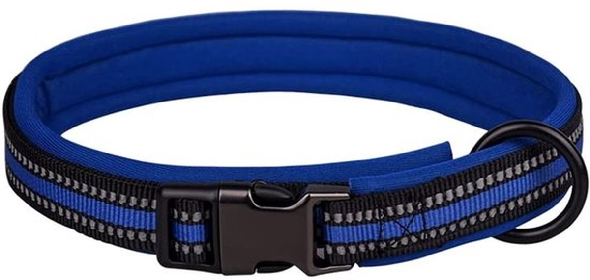 Halsband Reflecterend - Verstelbaar - Zacht Neopreen - Roestvrij Staal - Voor Kleine/Middelgrote/Grote Honden - Maat L (50-65cm) - Hondenhalsband