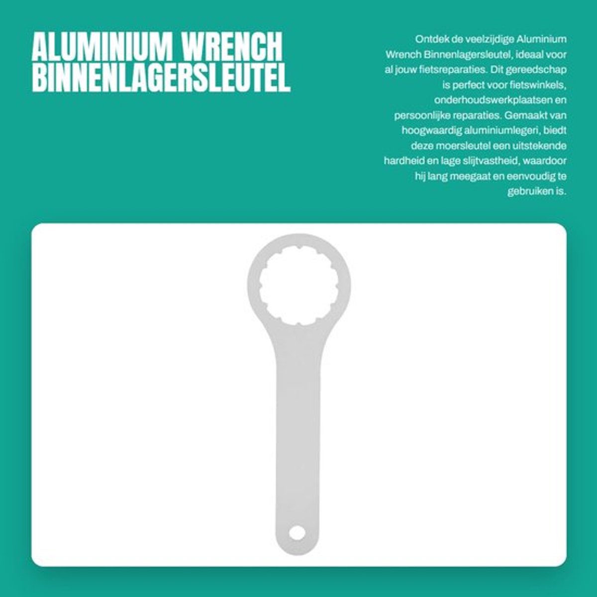 Binnenlagersleutel Hoogwaardige Aluminiumlegering - Moersleutel - Fietsreparatieset - Onderhoud - Duurzaam - Lichtgewicht 85 g