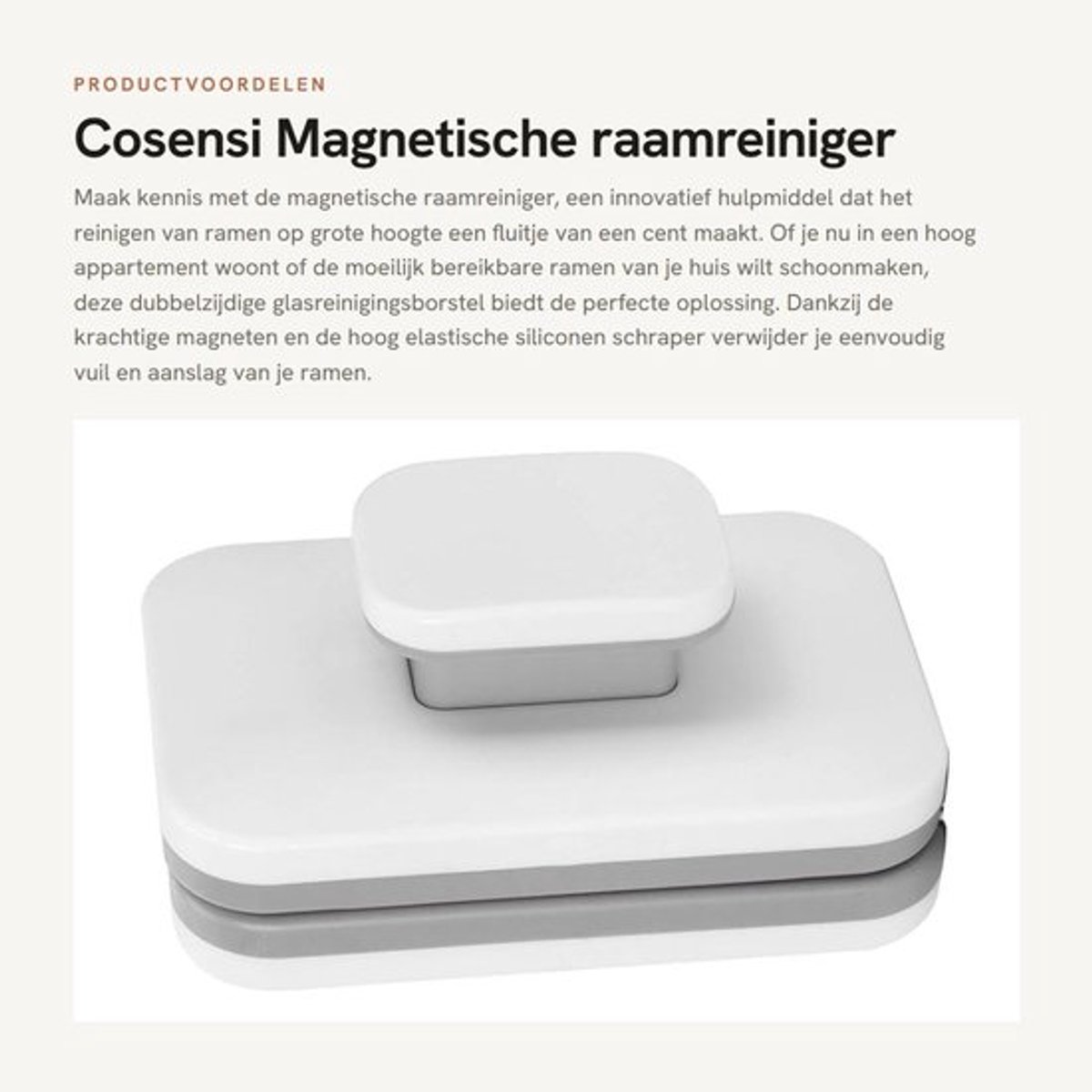 Raamreiniger Magnetisch - Dubbelzijdige Raamreiniger - Glasreinigingsborstel - Ruitenwissertrekker - Reinigingsgereedschap - Geschikt voor glasdikte 5-12 mm - Glaswisser