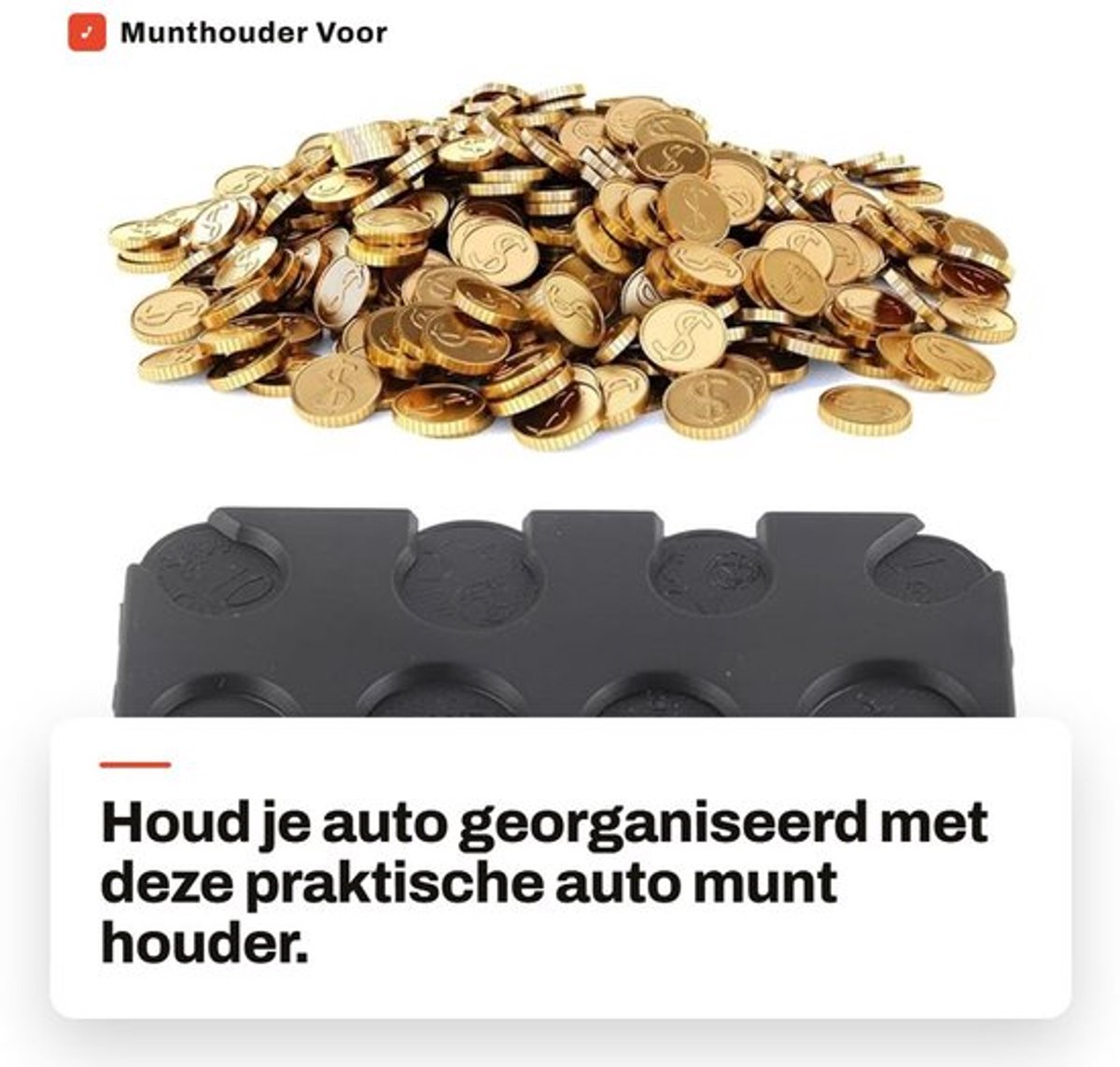 Munthouder Zelfklevend - Draagbare Munthouder - Euromuntdispenser - Opbergdoos - Organisator - Voor Auto - Muntorganizer
