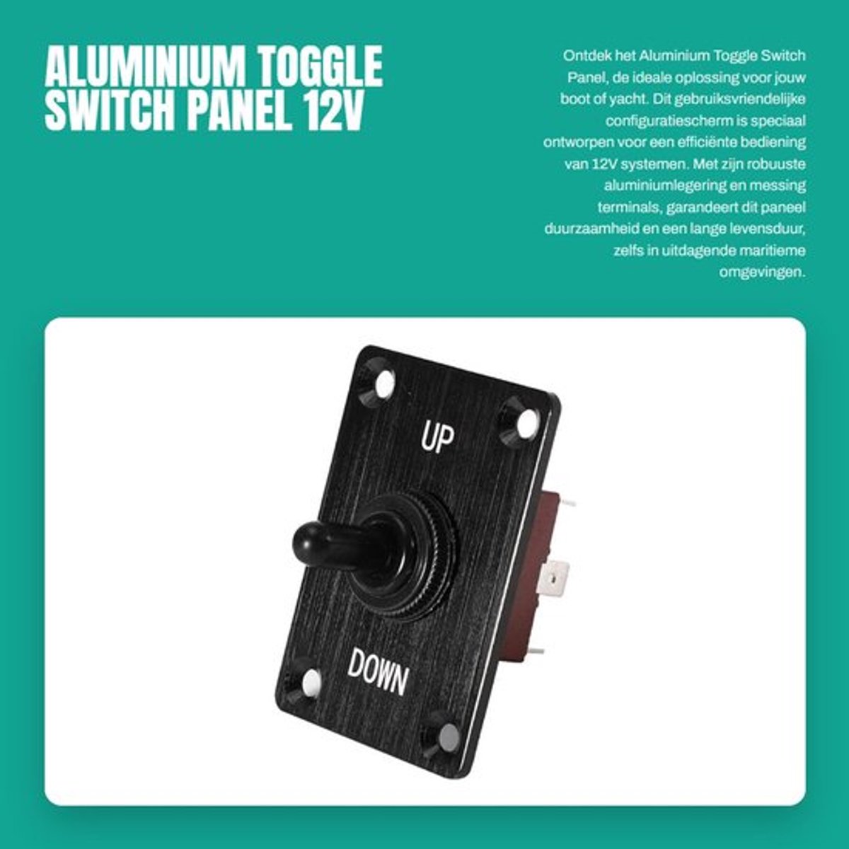 Aluminium Toggle Switch Panel - 12V Schakelaar - Corrosiebestendig - Compact formaat - Voor Boot en Yacht - Ideaal voor Watergebruik - Al...