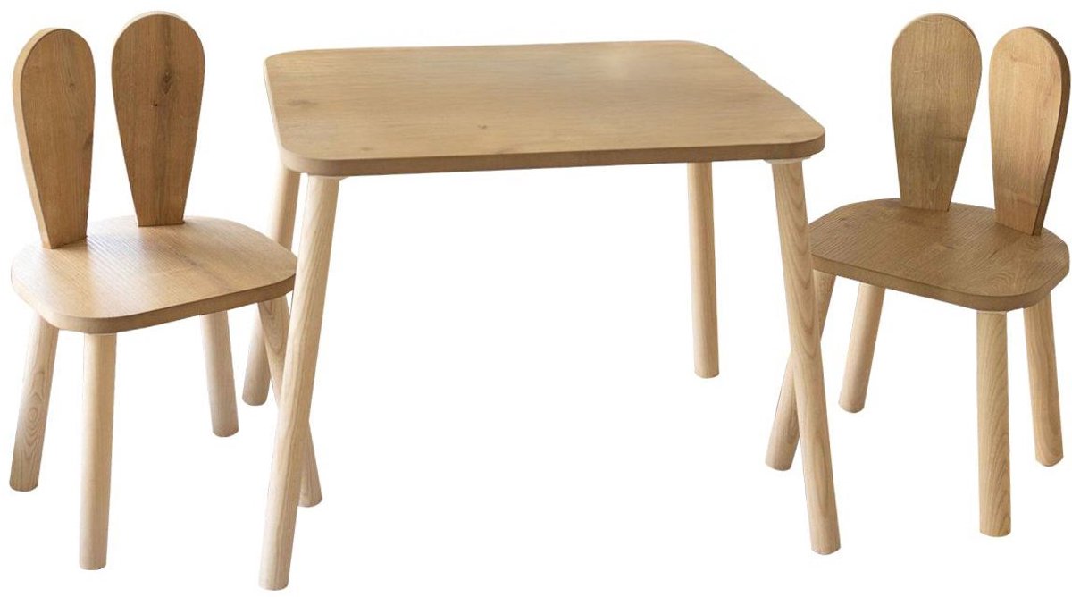Asir - Kindertafelset - Bruin - 49 x 62 x 13