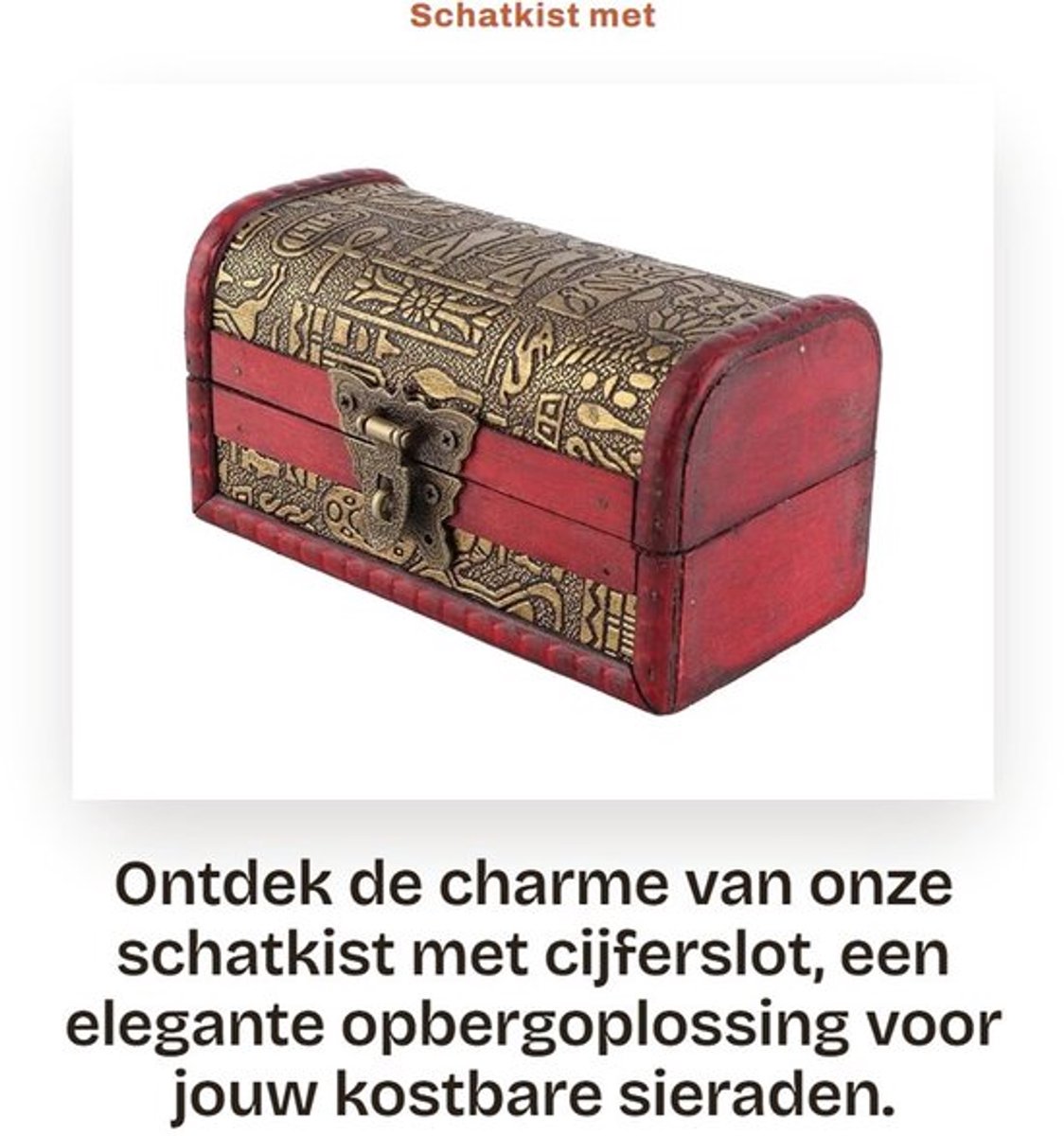 Schatkist met cijferslot - Houten Kist - Opbergdoos voor Sieraden - Europese Vintage-Stijl - Duurzaam Hout - Klein Formaat - Sieradendoos