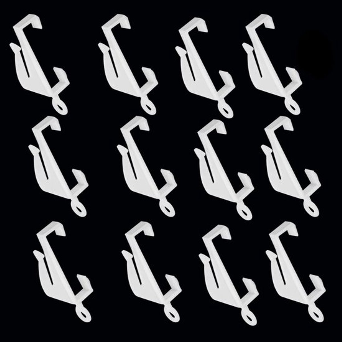 Gordijnhaken 100 Stuks - Gordijnringen - Gordijn glijders - Plooihaken - Kunststof - 50 mm Hoog, 6 mm Breed - Gordijnrailglijders