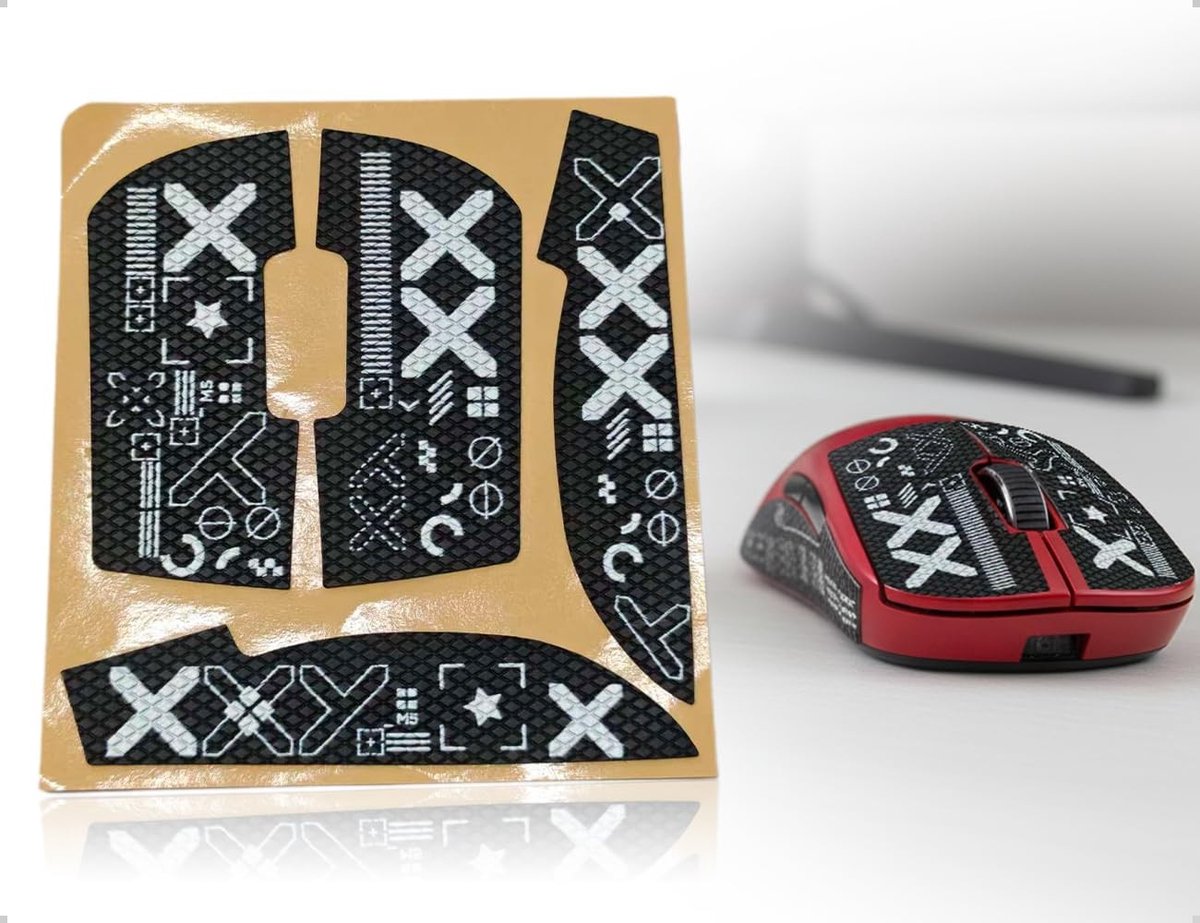 Zelfklevende ultradunne muistape voor betere grip en controle, antislip en zweetabsorberend, ideaal voor gamers en kantoorgebruik (zwart)