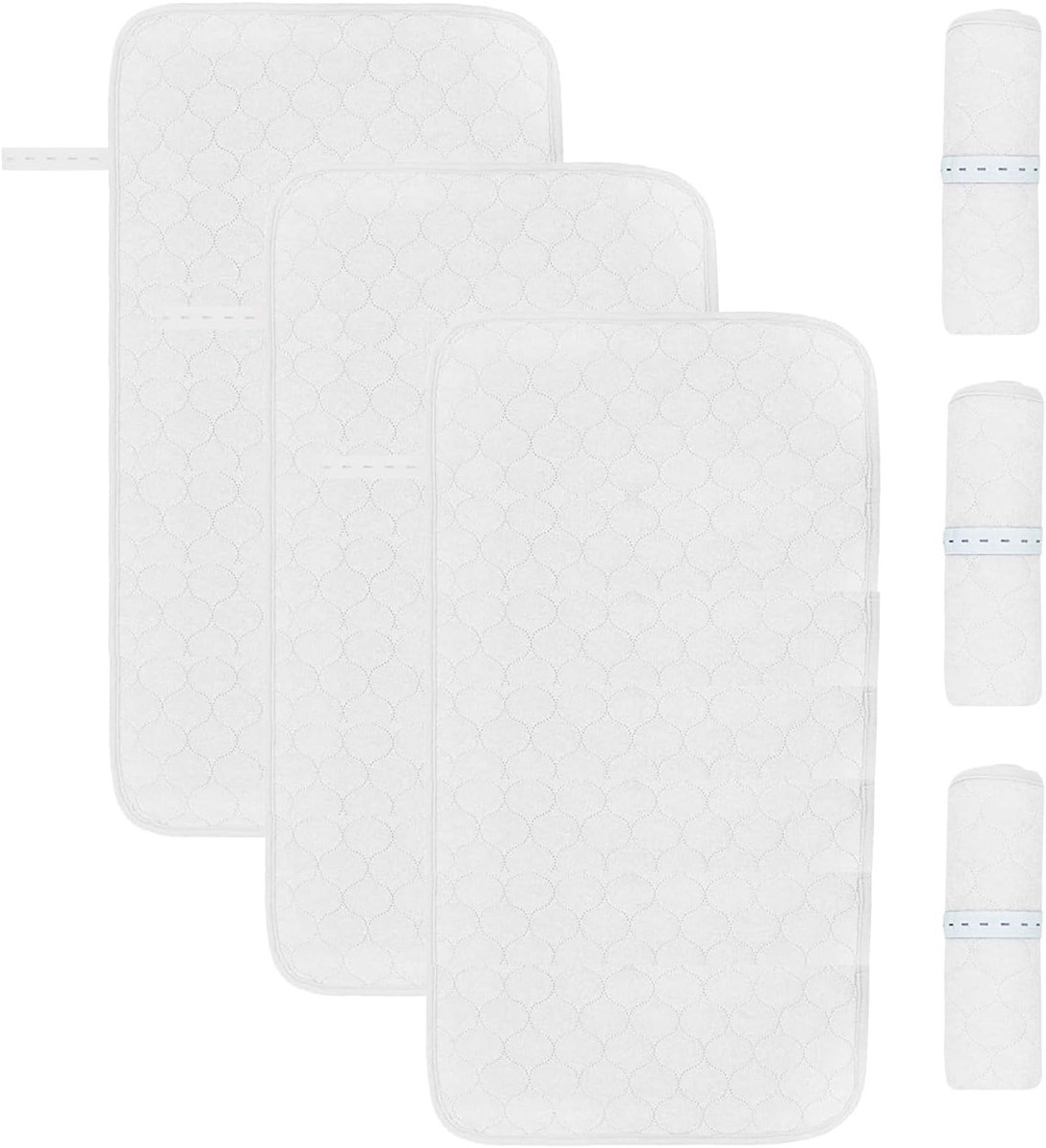 SnelShoppen - Pack van 3 Verschoonmatten Antislip Zacht Badstof Waterdicht Gevoerd Absorberend Wasbaar 35 x 68 cm Herbruikbaar voor Baby