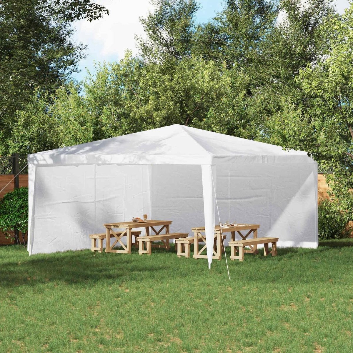 Partytent zijpanelen - Tentwanden paviljoen - Outdoor evenementen - Waterdicht UV-bestendig - 400 x 195 cm - Wit