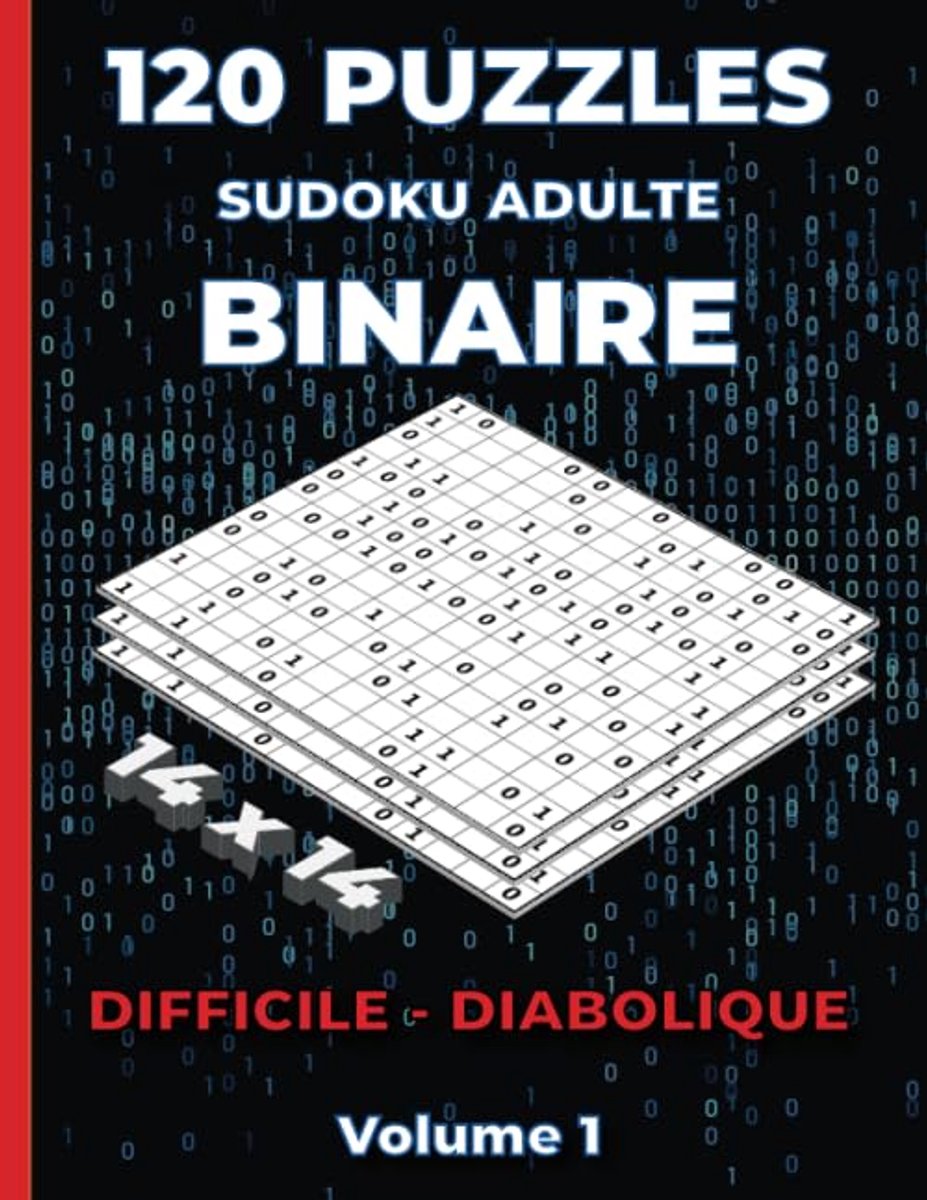 SnelShoppen - Puzzles Sudoku Adulte Binaire 14x14 DIFFICILE - 120 Diabolische Sudoku Puzzels voor Volwassenen - Uitdagend en Leuk voor Breintraining