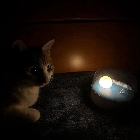 Elegante Maan Zee & Sneeuwberg LED Nachtlamp - USB-C Oplaadbaar + Dimbare + 2 Modussen - Slaapkamer Sfeerlamp / Mood Light / Rechargeable Lamp - Ideaal voor Thuis, Slaapkamer & Relaxte Atmosfeer van Merkloos — afbeelding 4