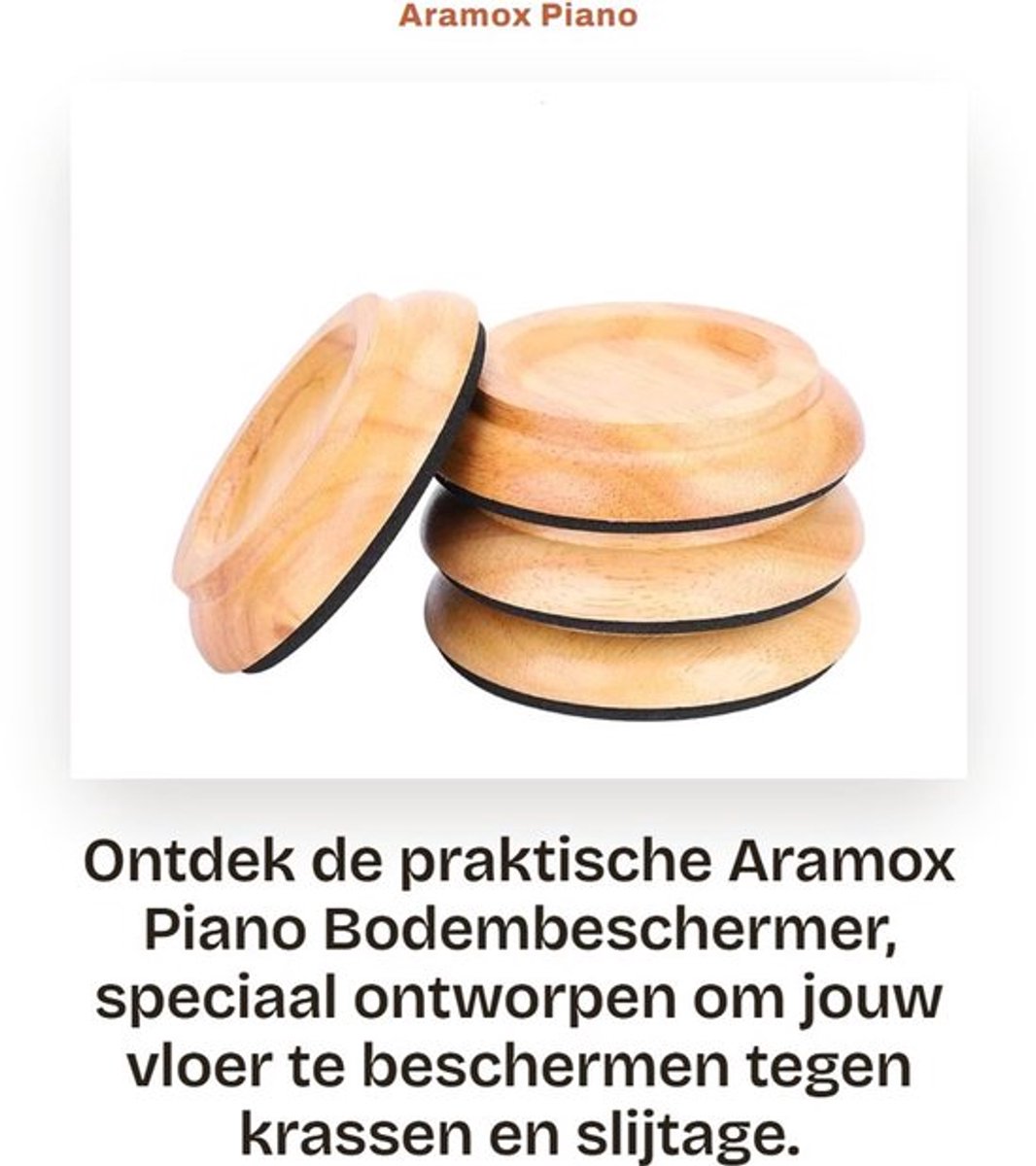 Bodembeschermer 4 Stuks - Vloerbeschermingsmat - Caster Cup Accessoires - Rond - Beukenhout - Hoogwaardige Bescherming - Vloerbescherming