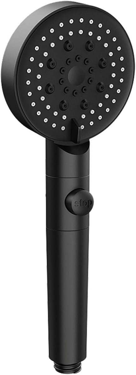 SnelShoppen - Waterbesparende Douchekop met 5 Stralingsmodi, Grote Handdouche Φ90mm, Zwart, Lichtgewicht en Corrosiebestendig, Ideaal voor Badkamer