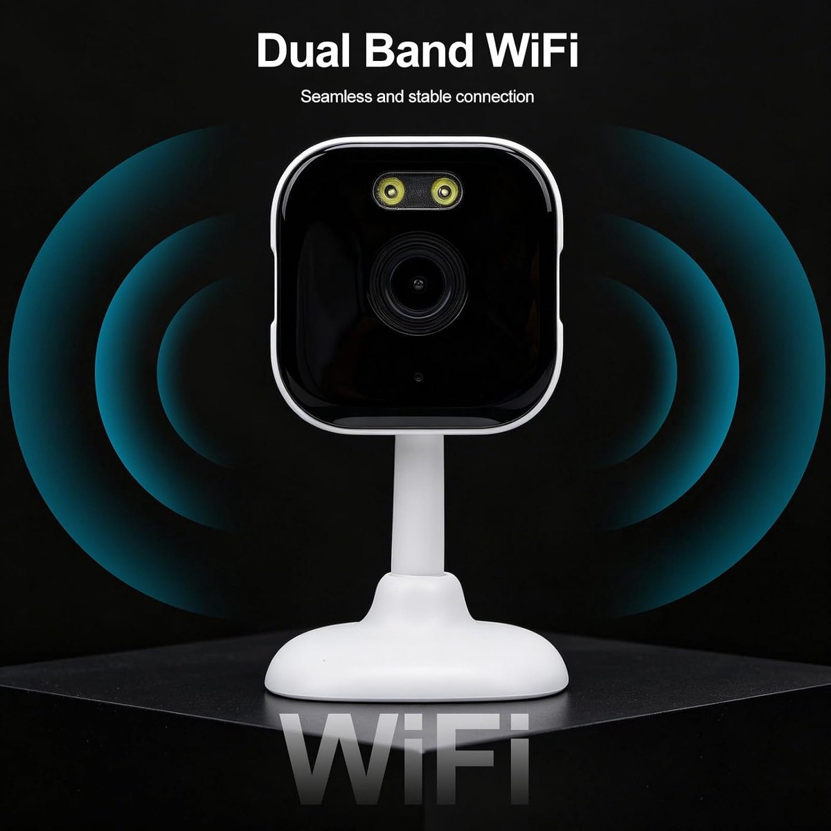 SnelShoppen - Binnenbeveiligingscamera 2K 3MP AI Huisdiercamera met Bewegingsdetectie, 2-weg Audio, 2.4G 5G Wi-Fi, Babyfoon, Home Security, EU-stekker