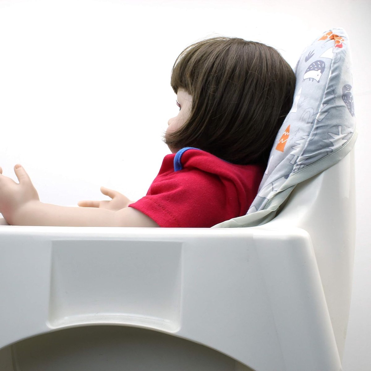 SnelShoppen - Katoenen Stoelhoezen voor IKEA Antilop Kinderstoel - Opvouwbare Babystoelhoes met Bospatroon in Grijs - Perfect voor Kinderen, Feestjes, – foto 2