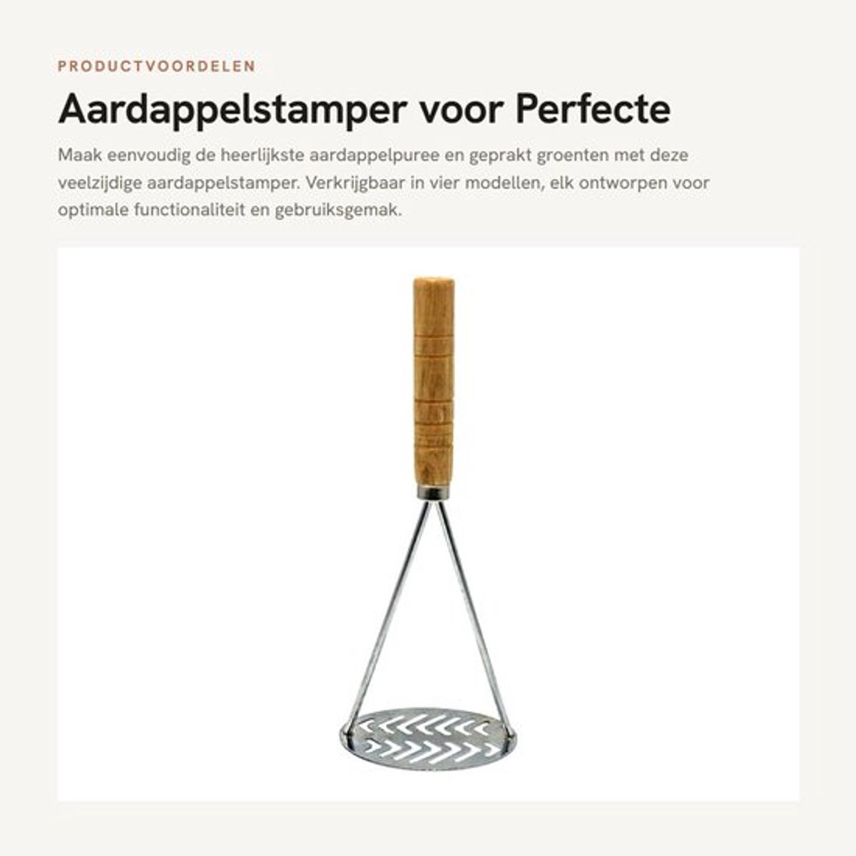 Aardappelstamper - Groentestamper - Pureestamper - Aardappelpuree - Rasp - Lichtgewicht ontwerp