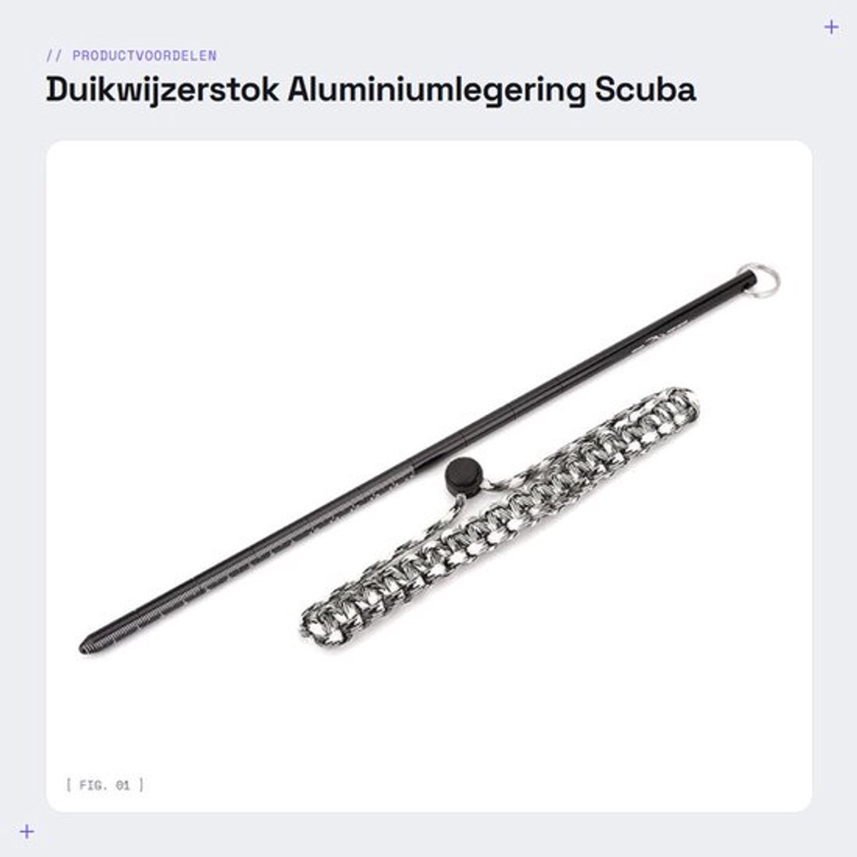 Duikwijzerstok Aluminiumlegering - Scuba Duiken - Verstelbare Polsband - Zwart - Geluidsmaker - Duikaccessoire - Geschikt voor duikers