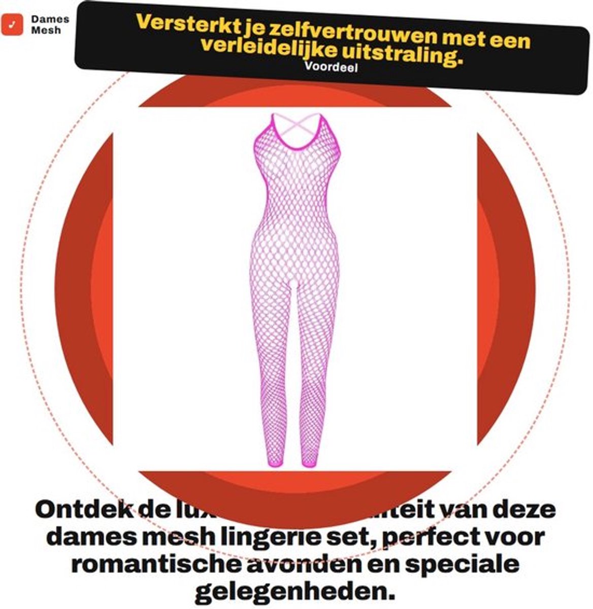 Lingerie Set Eendelige Mesh Bodysuit - Sensueel Ondergoed - Nachtkleding - Huwelijksnacht - Valentijnsdag - Zacht en Comfortabel - Babydoll