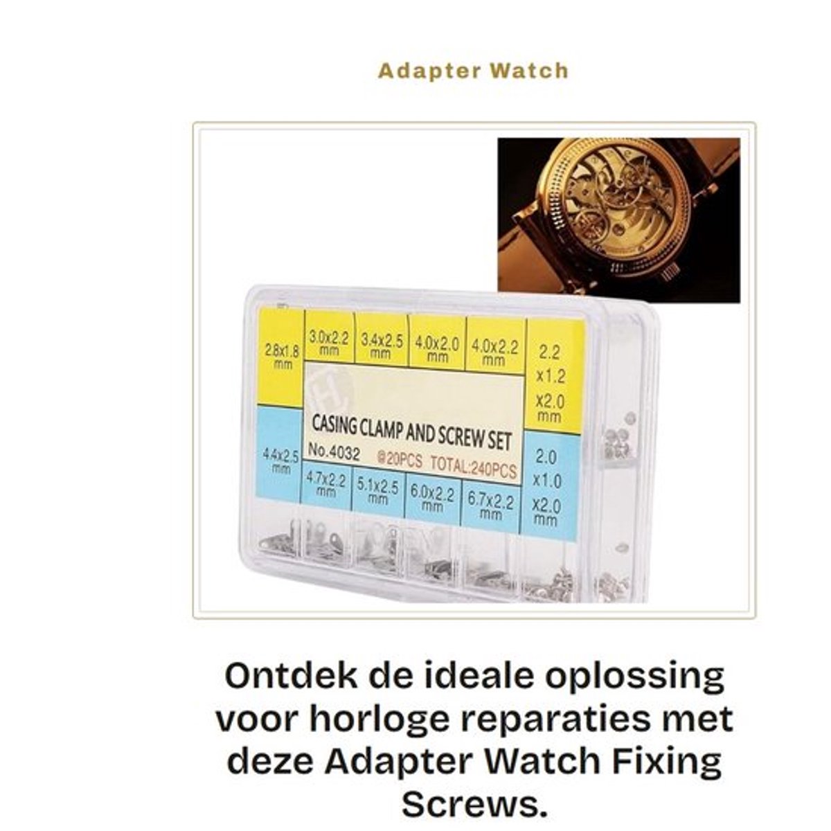 Adapter Watch Fixing Screws - 10Pcs Onderdeel voor Horloge Reparatie - Hoogwaardig Staal - Perfecte Opslag - Accessoires voor Horloges -...