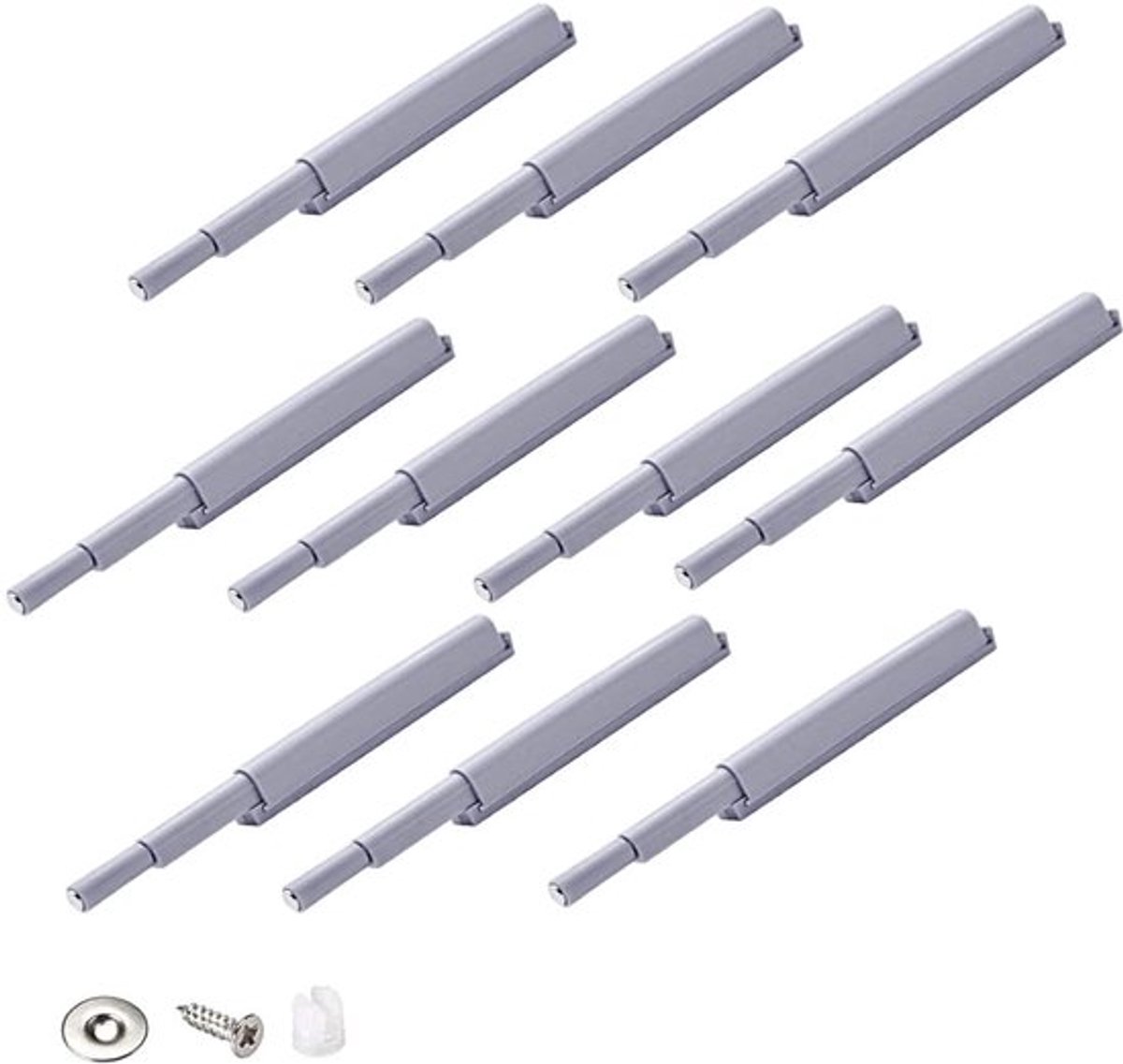 Push-pull-systeem 10 Stuks - Magneetsluiting - Deurbeveiliging - Eenvoudig openen/sluiten - Drukknopfunctie - Geschikt voor deuren - Deursluiting