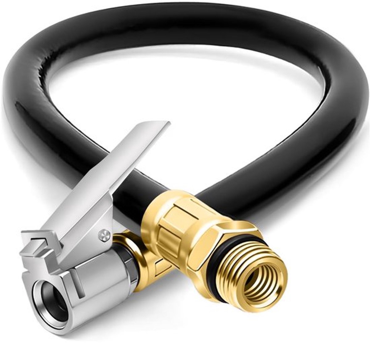 2 stuks bandenpomp slang, ventielverlengset, 38 cm bandenvulslang, autoventieladapter, bandenpomp geijkt, reserveslang voor luchtpomp, voor auto, fiets, motorfiets, bandenpomp