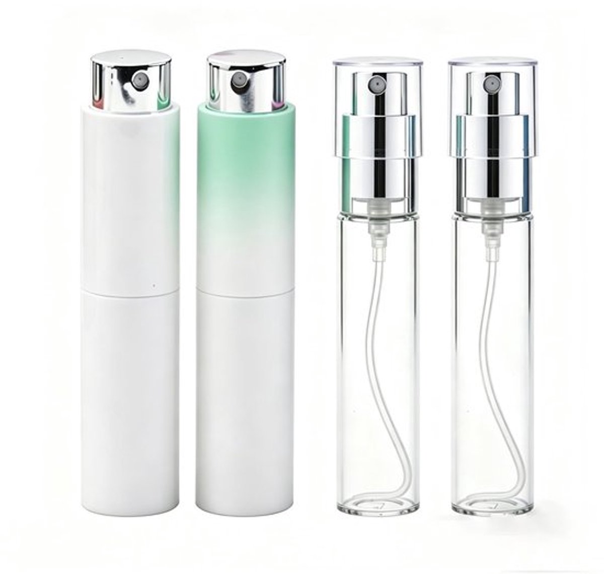Parfumverstuiver navulbaar - 2 stuks - 8 ml/10 ml - Aluminium - Compact - Lichtgewicht - Duurzaam - Parfumflesje