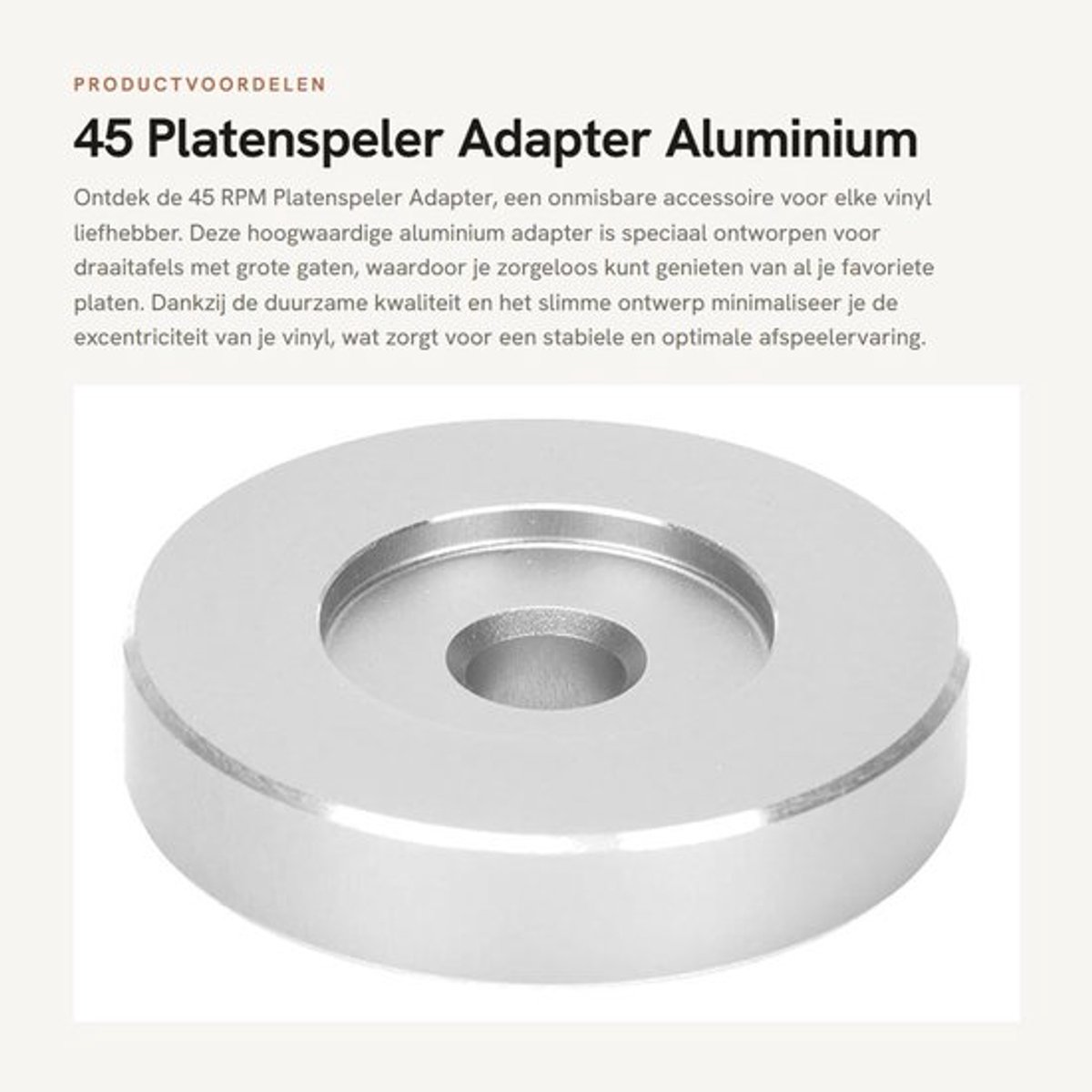 45 Platenspeler Adapter - Aluminium Draaitafel Dome Adapter - Zwart - Conversie Klem - Voor Grote Gaten - Geschikt voor Draaitafels -...