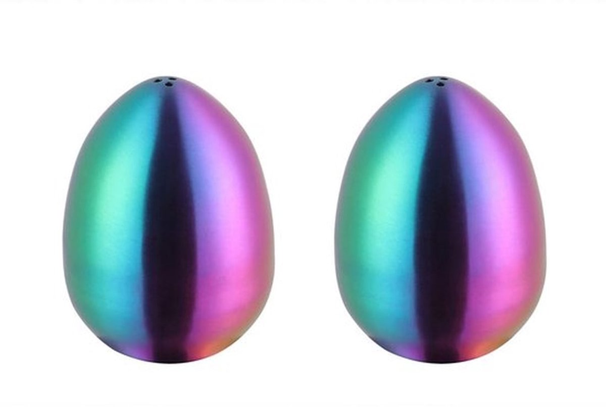 Zout- en Peperstrooier - Roestvrij Staal - Regenboogontwerp - Compact - Nauwkeurige Controle - Moderne Tafelaccessoires - Kruidenstrooier