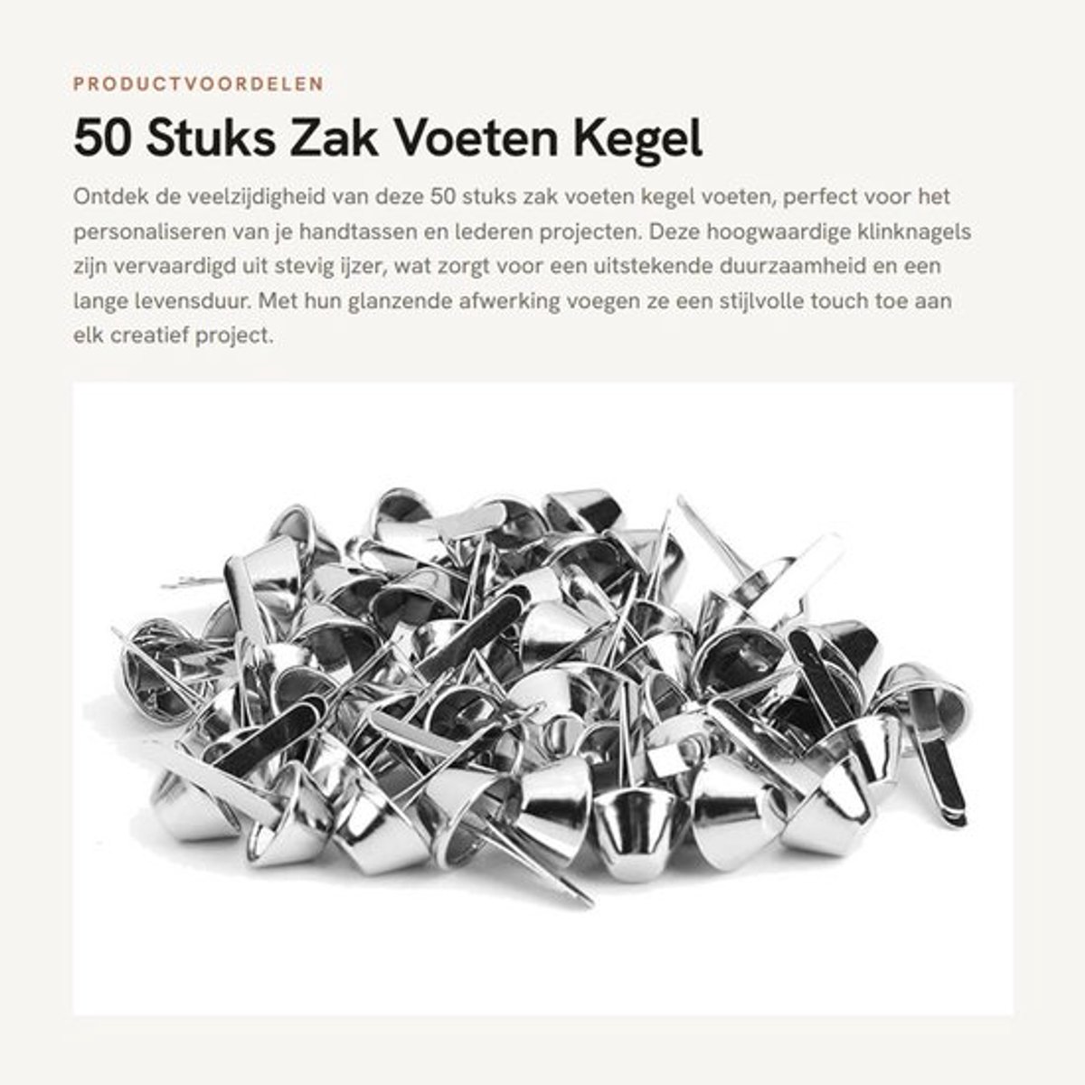 Klinknagels 50 Stuks - Klinknagels voor Leer - Holnieten - Klinknagel Tang - Hoge Kwaliteit - Gemaakt van IJzer - Decoratieve Nagels