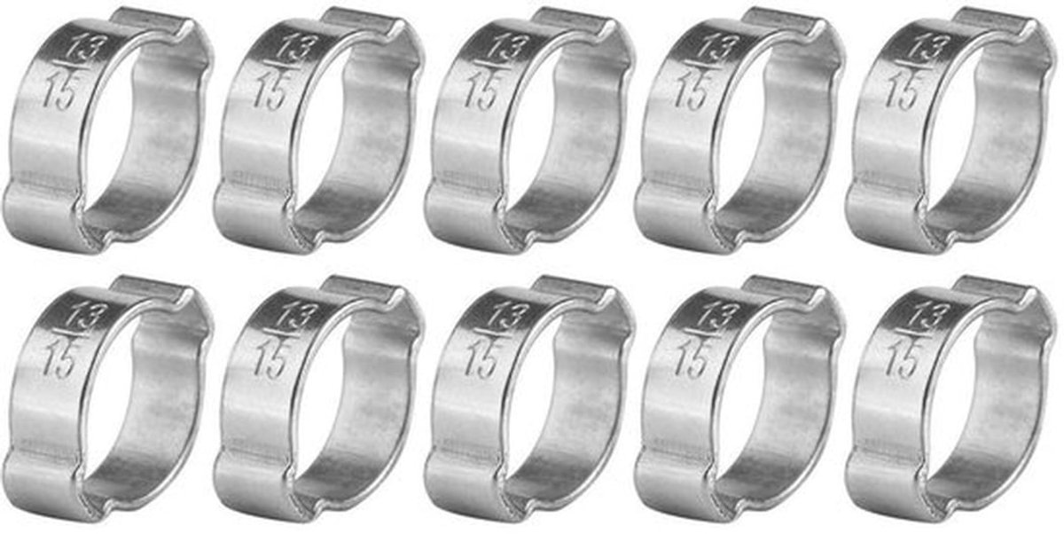 Slangklemmen Set van 10 - RVS Slangklemmen - Slangklemtang - Slangklemmen Assortiment - Slangklem RVS - Voor Brandstofslangen 5-23mm