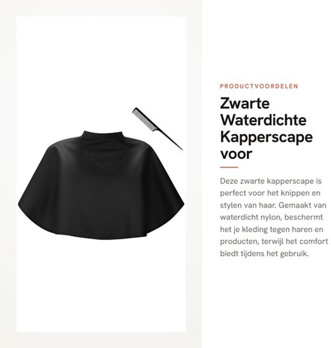 Kapperscape Waterdicht - Kapperscape Volwassenen - Zwarte Cape - Verstelbaar Ontwerp - 81 cm x 74 cm - Hoogwaardig Nylon - Kappercape