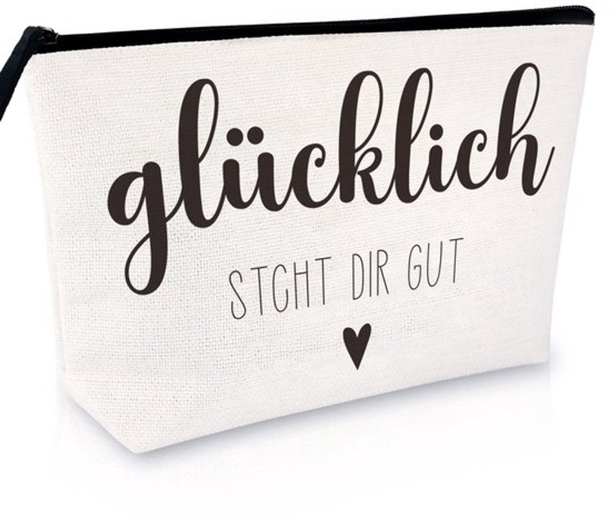 Make-uptas met spiegel - Klein - Organizer - Cosmetische tas - Duurzaam - Hoogwaardige materialen - Wit - Cosmetica Tas