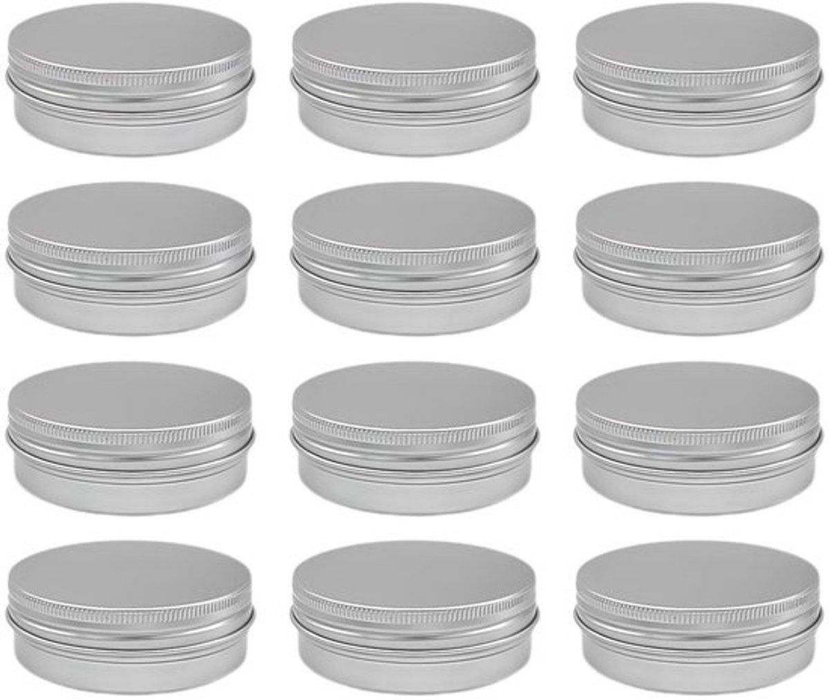 Cosmetic Jars 12 Stuks - Aluminium Blikjes - 15 ml - Lekvrij - Lichtgewicht - Duurzaam - Schroefdeksel - Opbergblikken