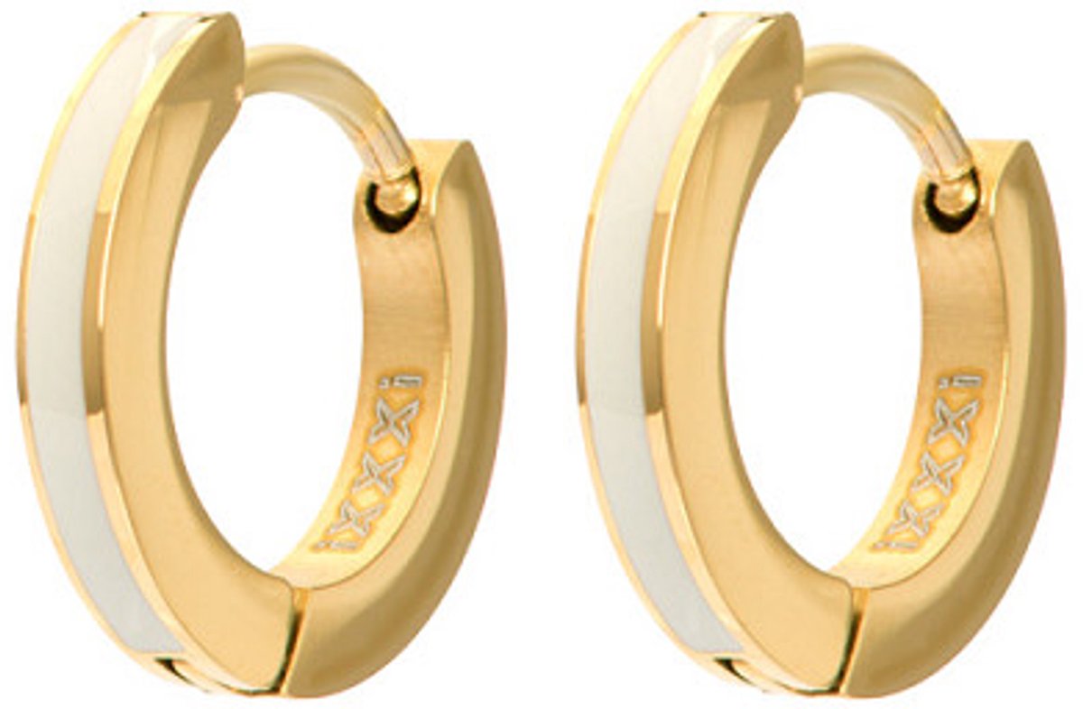 iXXXi Oorringen Hoops Line Warm Grey Goud