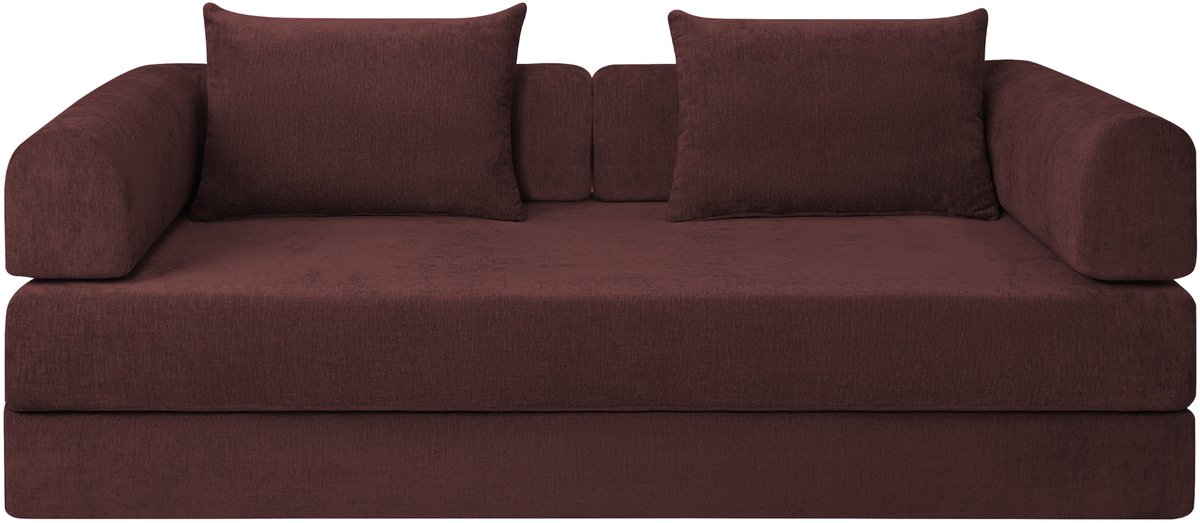 Slaapbank Joy 2-Persoons Chenille Bordeauxrood